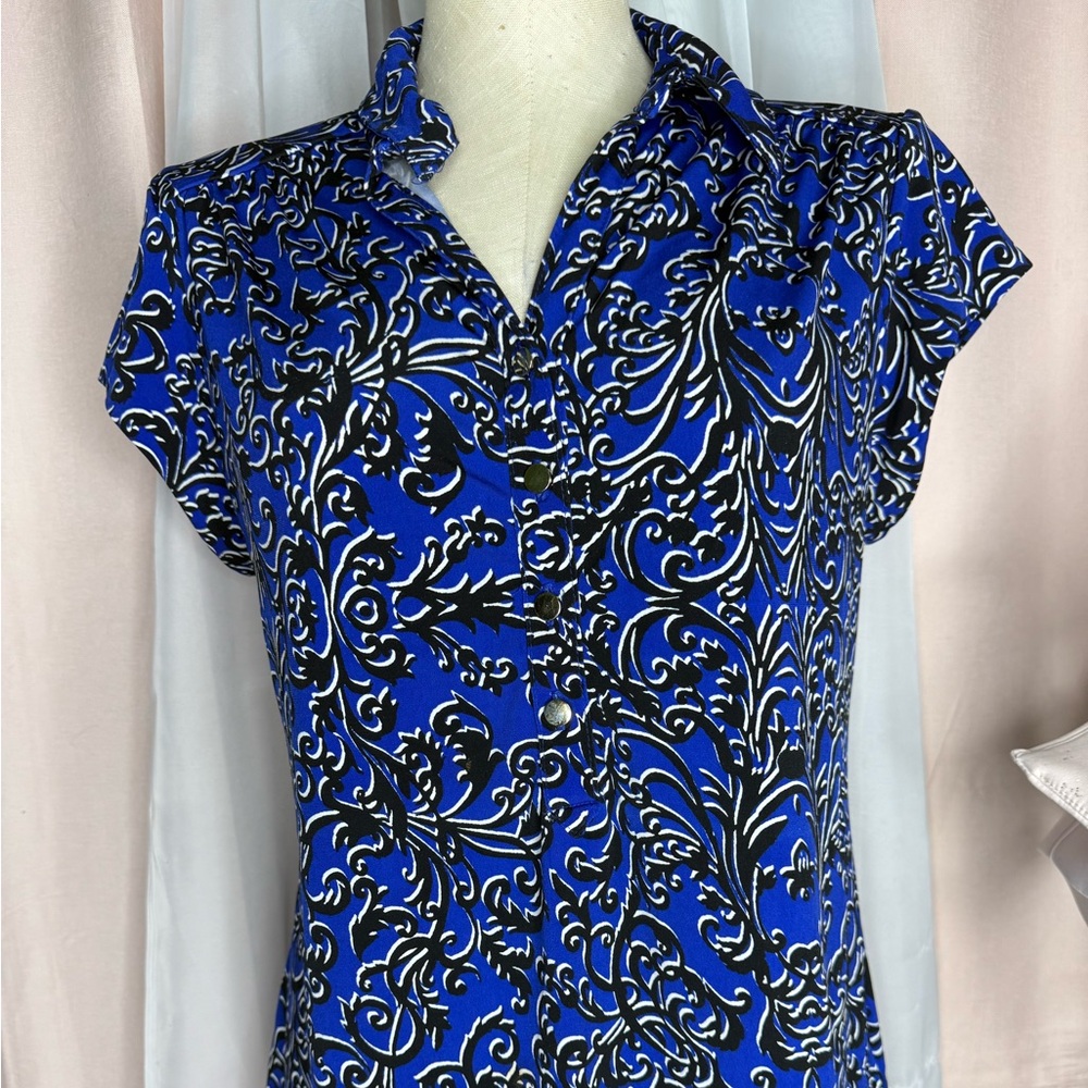 Charter Club Blue and Black Button Down Shirt